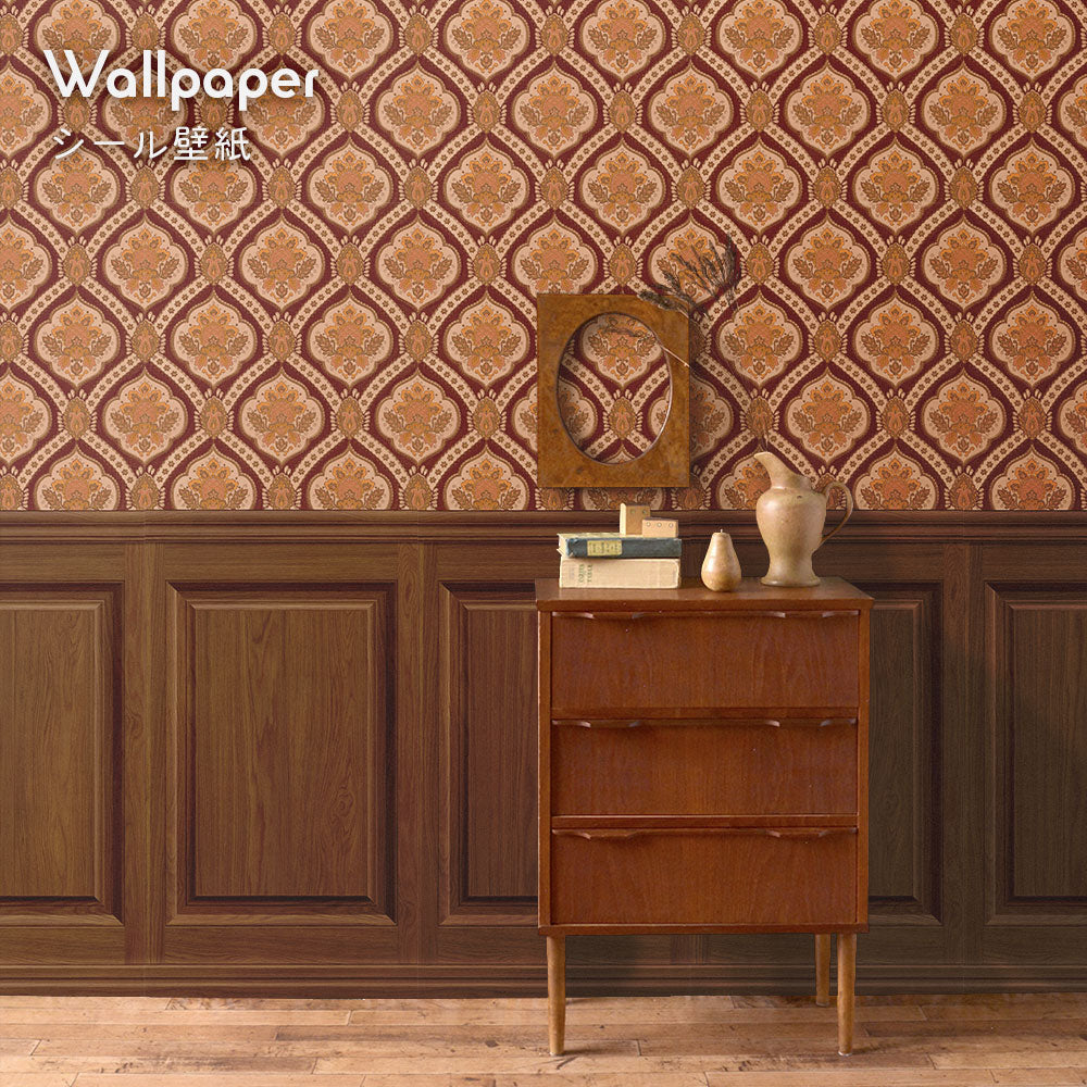 はがせる壁紙 シールタイプ レトロトレ ヴィンテージ切り替えパネル (49cm×3mサイズ) TRT-VWK08 ウィーン