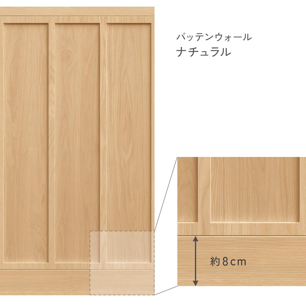 はがせる壁紙 シールタイプ SLOW TiME ローワーウォールシート Lower wall sheet バッテンウォール TST-LWS01 ナチュラル