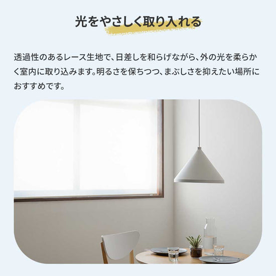 光をやさしく取り入れるレース生地