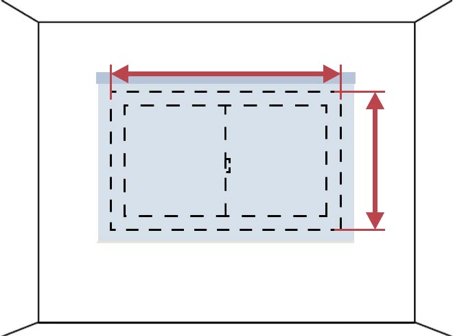 サイズの測り方 正面付け 腰窓