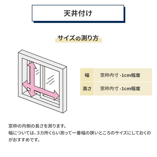 天井付け サイズの測り方