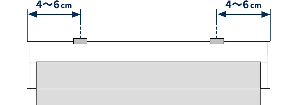 ロールスクリーン ブラケット取り付け位置 2個