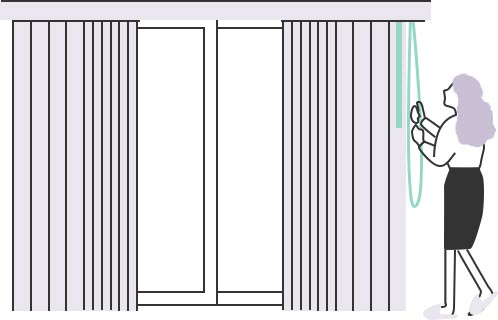 バーチカルブラインド 両開き