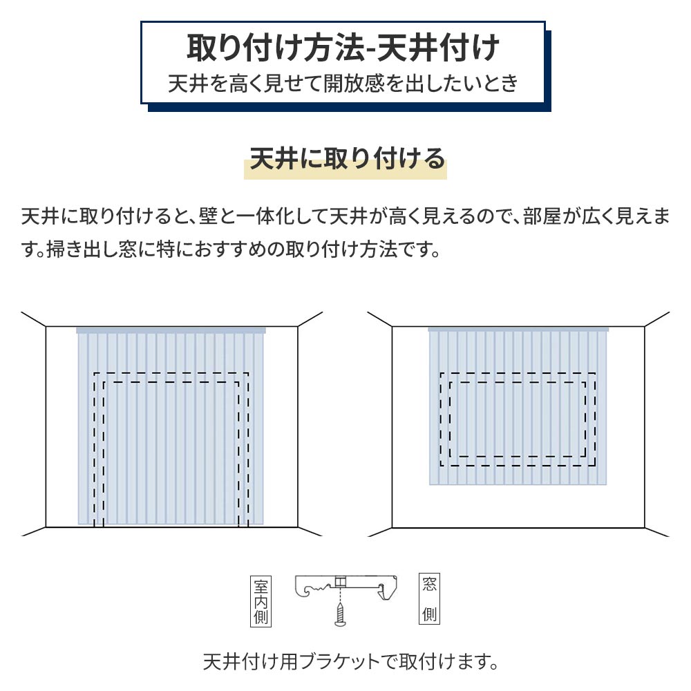 天井付けの取り付け方法 天井に取り付ける場合