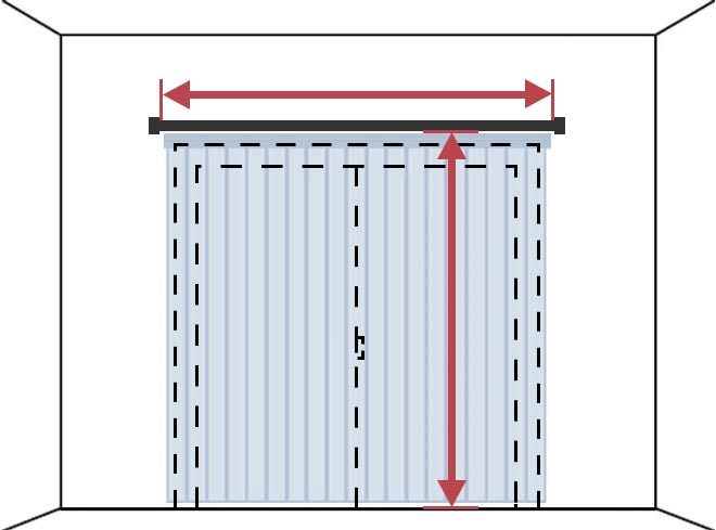 バーチカルブライン サイズの測り方 カーテンレールに取り付ける 掃き出し窓