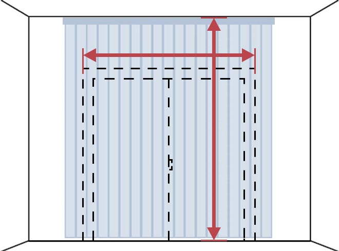 バーチカルブライン サイズの測り方 部屋の天井に取り付ける 掃き出し窓