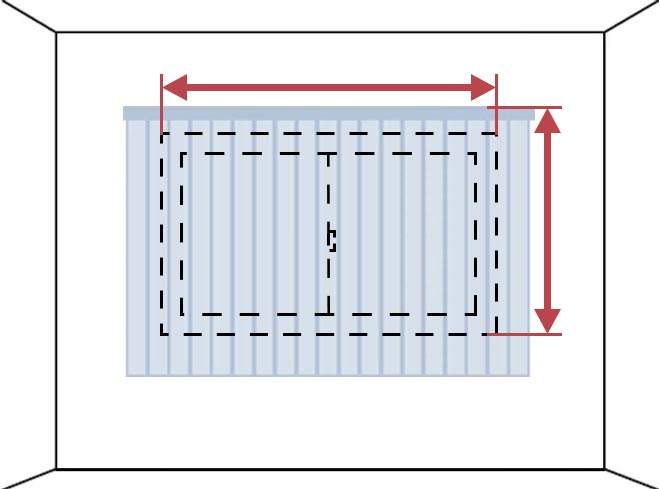バーチカルブライン サイズの測り方 窓枠外の壁に取り付ける 腰窓