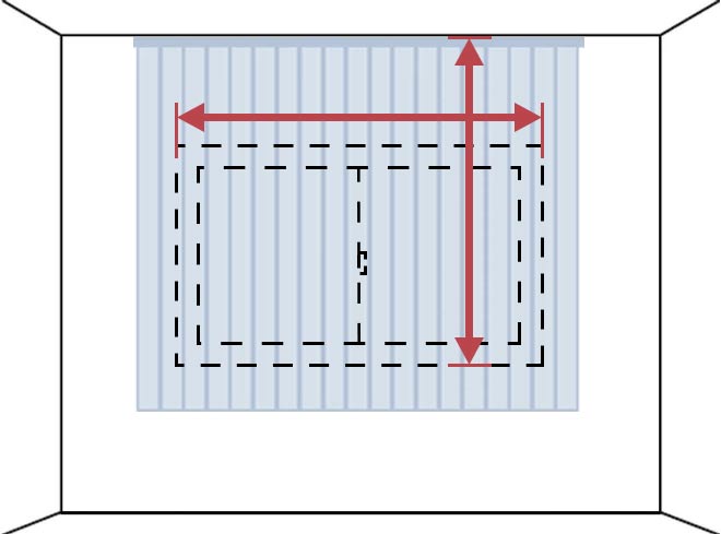 バーチカルブライン サイズの測り方 部屋の天井に取り付ける 腰窓