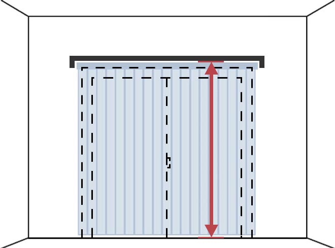 バーチカルブライン 取り付け高さ カーテンレールに取り付ける 掃き出し窓