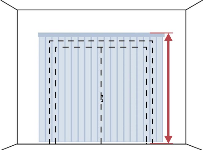 バーチカルブライン 取り付け高さ カーテンレールに取り付ける 掃き出し窓