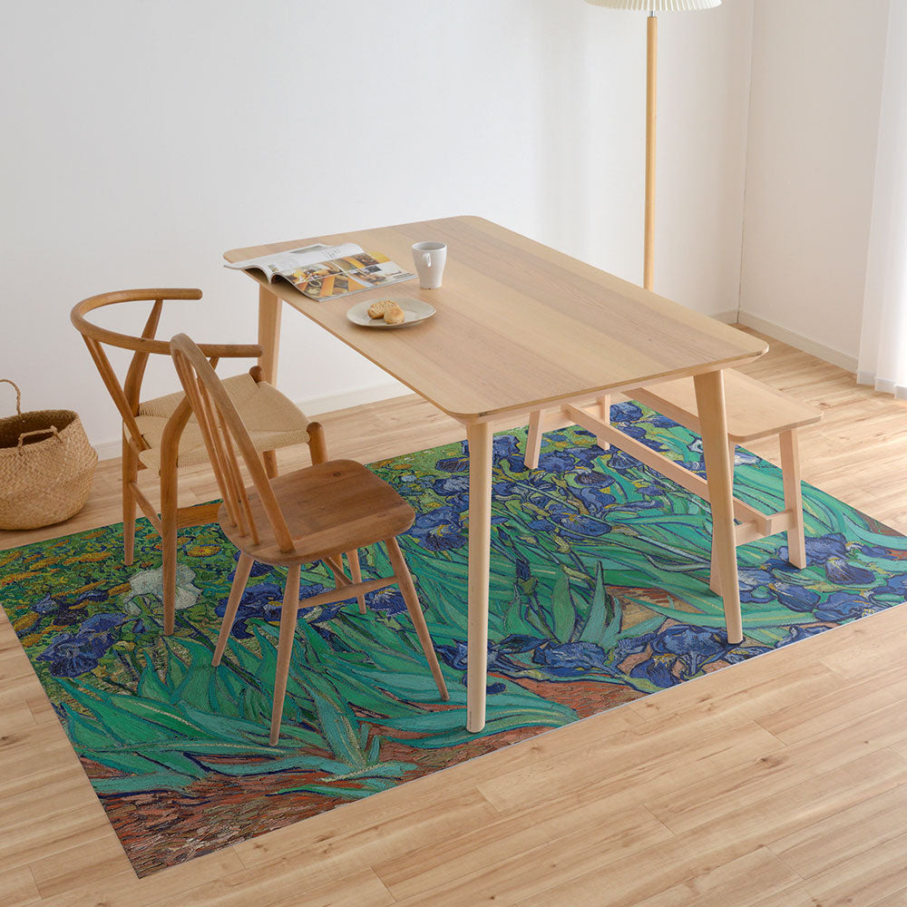 拭けるラグ 「Sheete me ! (シーテミー)」 150cm×220cm ゴッホ Irises