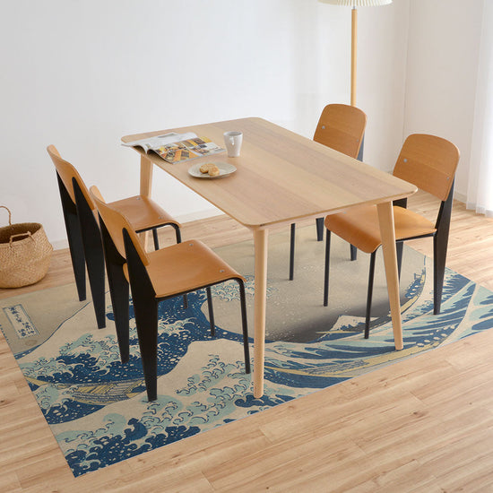 拭けるラグ 「Sheete me ! (シーテミー)」 150cm×220cm 葛飾北斎 富嶽三十六景 神奈川沖浪裏