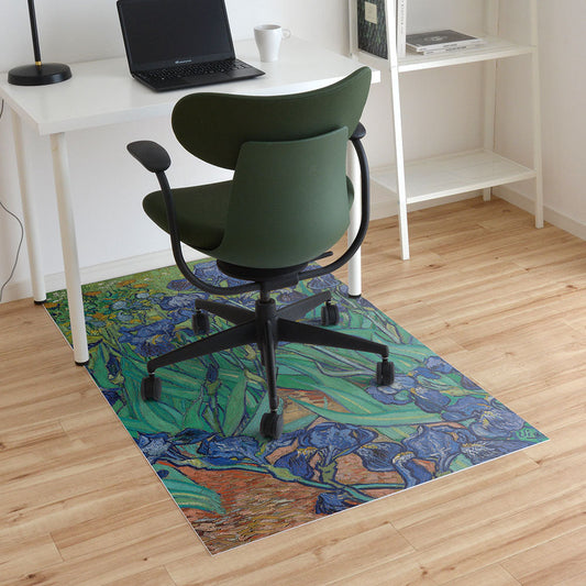 拭けるチェアマット 「Sheete me ! (シーテミー)」 90cm×150cm ゴッホ Irises