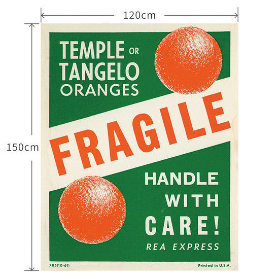 120cm×150cm REA Express ‘Fragile’ Oranges Labe