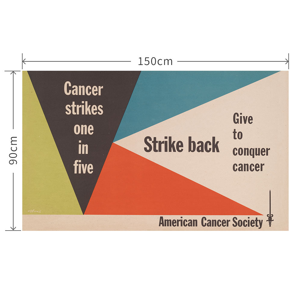 90cm×150cm Strike back – give to conquer cancer
