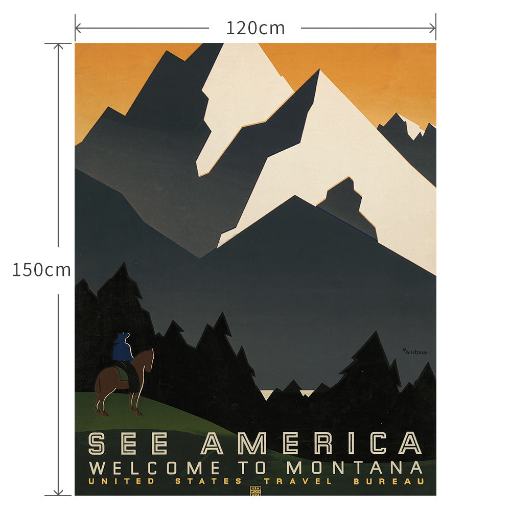 120cm×150cm See America. Welcome to Montana