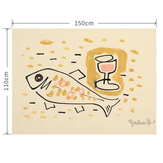110cm×150cm Still life with fish
