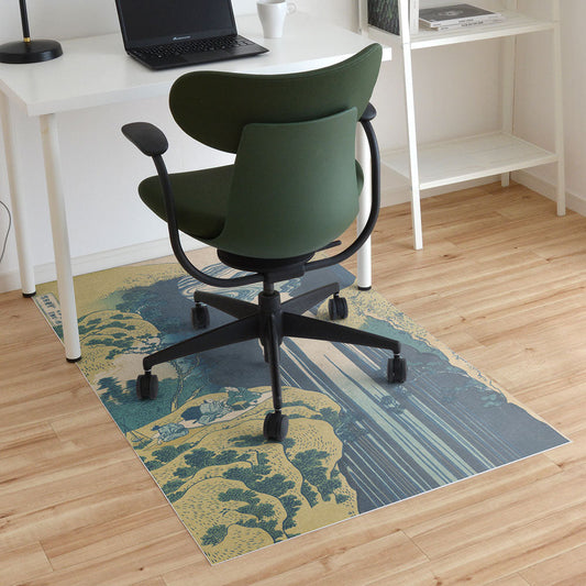 拭けるチェアマット 「Sheete me ! (シーテミー)」 90cm×150cm 葛飾北斎 諸国滝廻り 木曽路ノ奥阿弥陀ケ滝