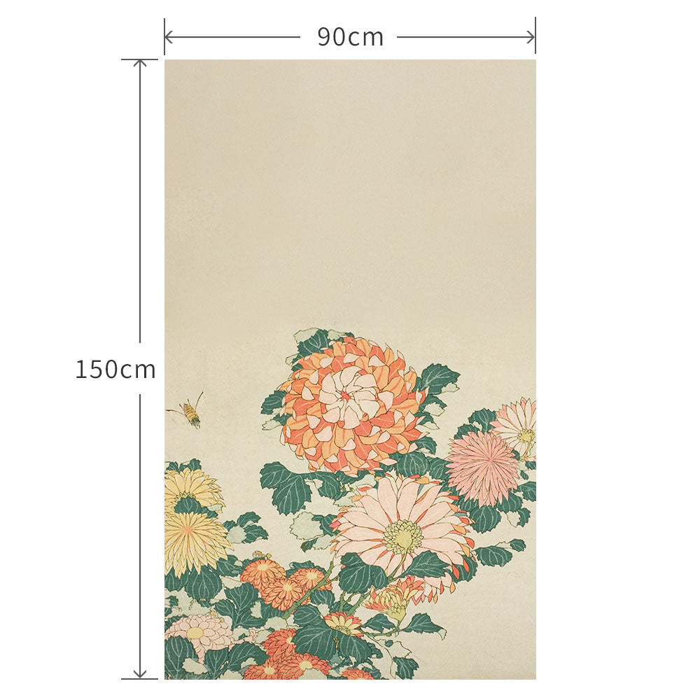 90cm×150cm 葛飾北斎 菊に虻