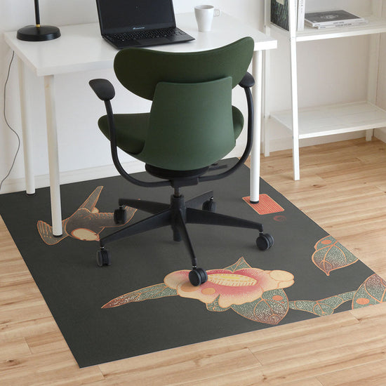 拭けるチェアマット 「Sheete me ! (シーテミー)」 120cm×150cm 伊藤若冲 椿に白頭図