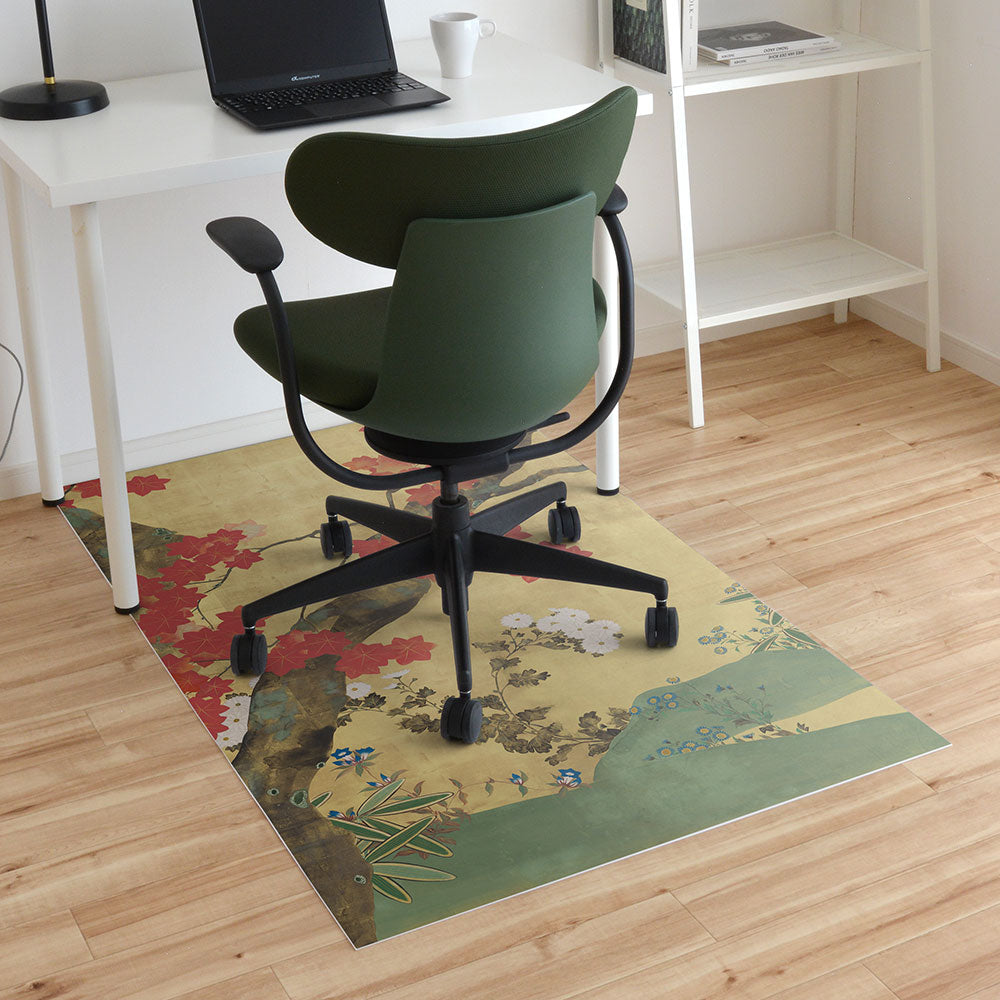 拭けるチェアマット 「Sheete me ! (シーテミー)」 90cm×150cm 酒井抱一 桜楓図屏風 左隻