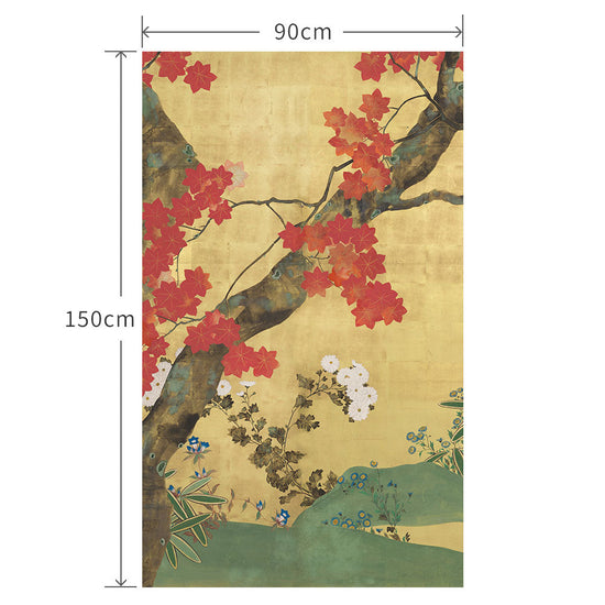 90cm×150cm 酒井抱一 桜楓図屏風 左隻