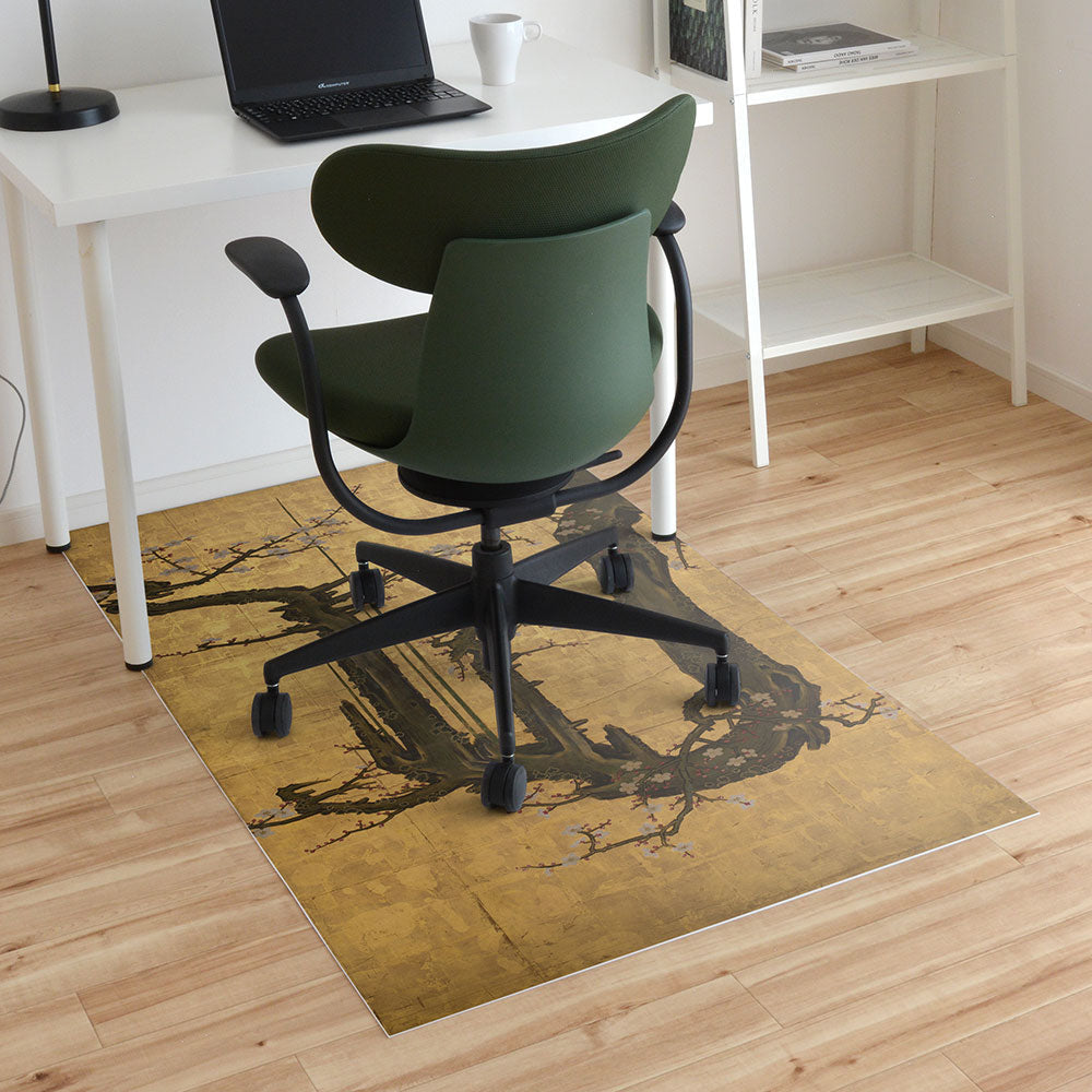 拭けるチェアマット 「Sheete me ! (シーテミー)」 90cm×150cm 狩野山雪 老梅図