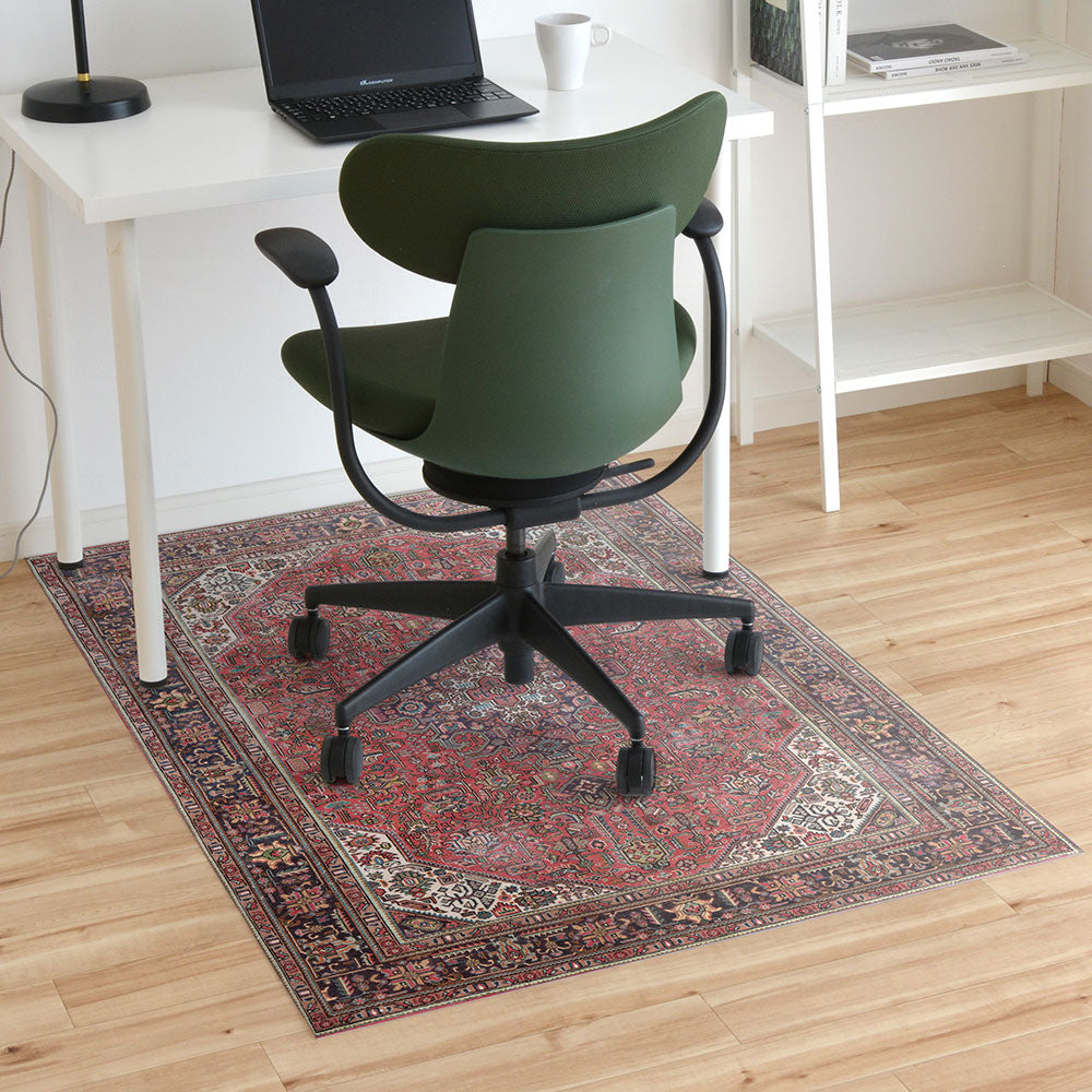 拭けるチェアマット 「Sheete me ! (シーテミー)」 100cm×150cm ペルシャじゅうたん ピンク