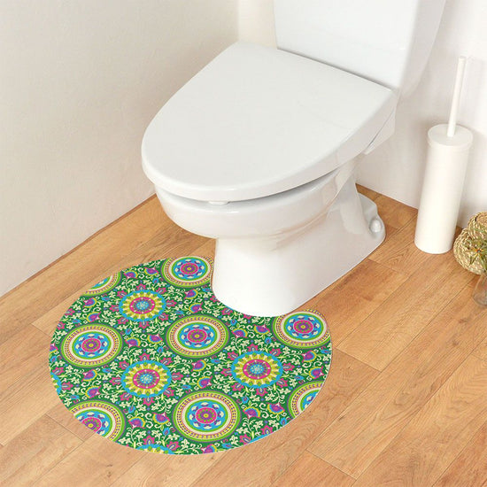 拭ける トイレマット Sheete me! シーテミー サークルタイプ 60cm×55cm BOHO A4 グリーン