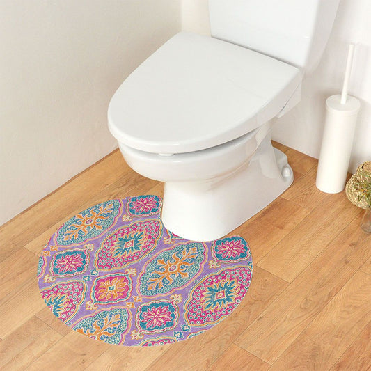 拭ける トイレマット Sheete me! シーテミー サークルタイプ 60cm×55cm BOHO C4 パープル