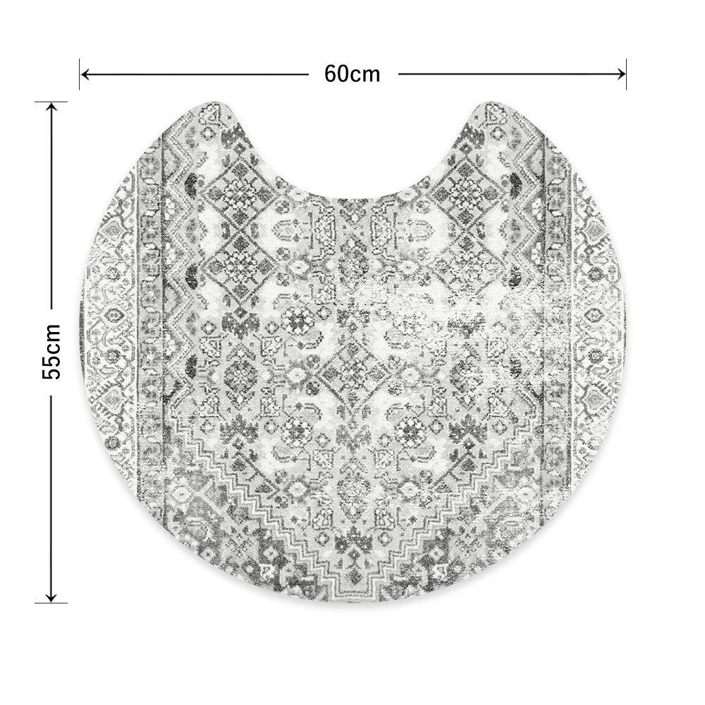 拭ける トイレマット Sheete me! シーテミー サークルタイプ 60cm×55cm シャビーじゅうたん モノトーン