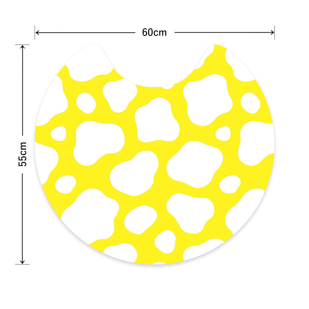 拭ける トイレマット Sheete me! シーテミー サークルタイプ 60cm×55cm モーモー イエロー×ホワイト