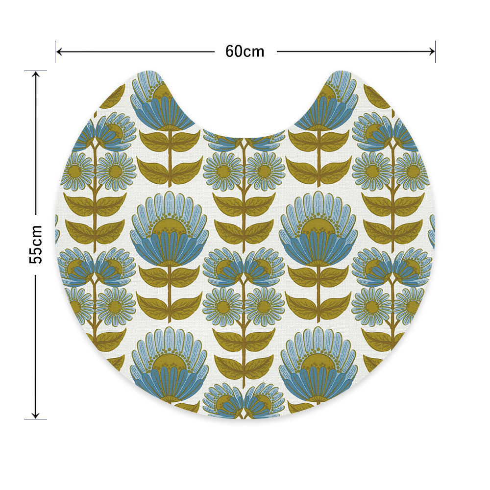 拭ける トイレマット Sheete me! シーテミー サークルタイプ 60cm×55cm ビンテージパターン ハミング