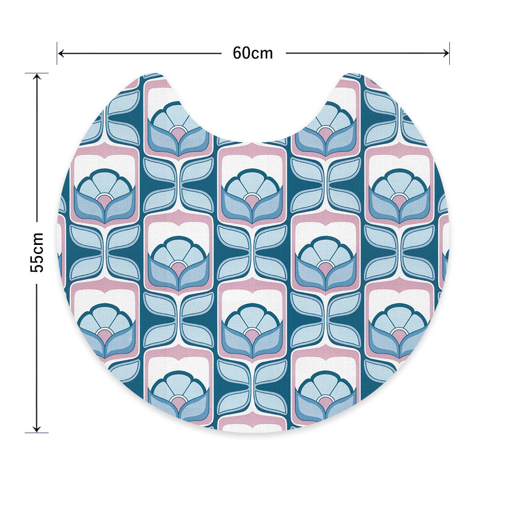 拭ける トイレマット Sheete me! シーテミー サークルタイプ 60cm×55cm ビンテージパターン フルール