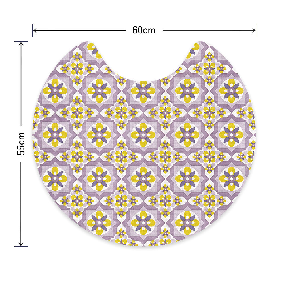 拭ける トイレマット Sheete me! シーテミー サークルタイプ 60cm×55cm ビンテージパターン スミレ