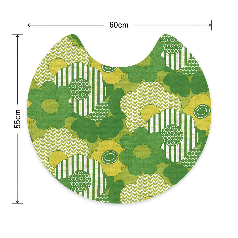 拭ける トイレマット Sheete me! シーテミー サークルタイプ 60cm×55cm ビンテージパターン フラワー