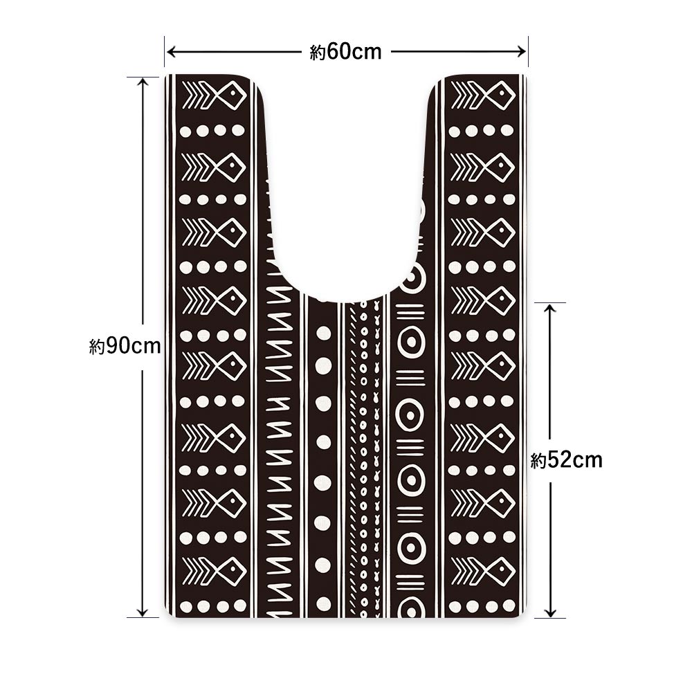 拭ける トイレマット Sheete me! シーテミー ロングタイプ 60cm×90cm アフリカン C03