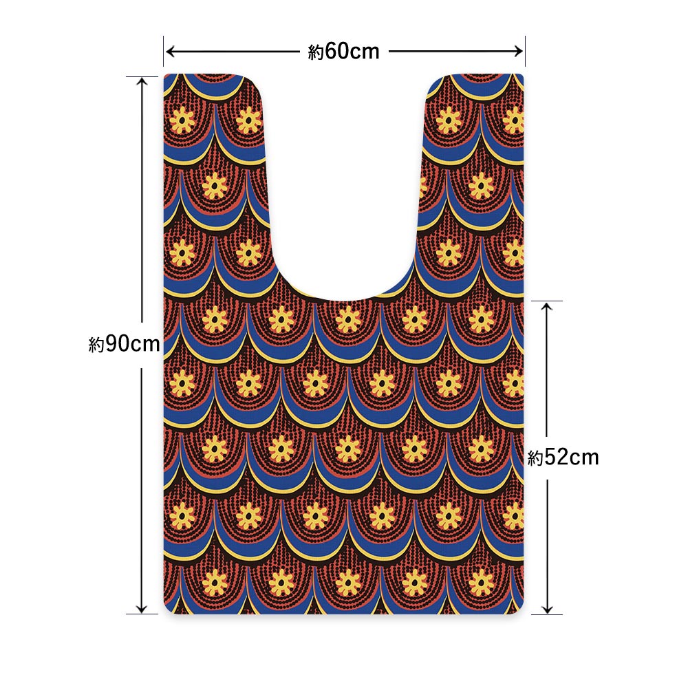 拭ける トイレマット Sheete me! シーテミー ロングタイプ 60cm×90cm アフリカン C15