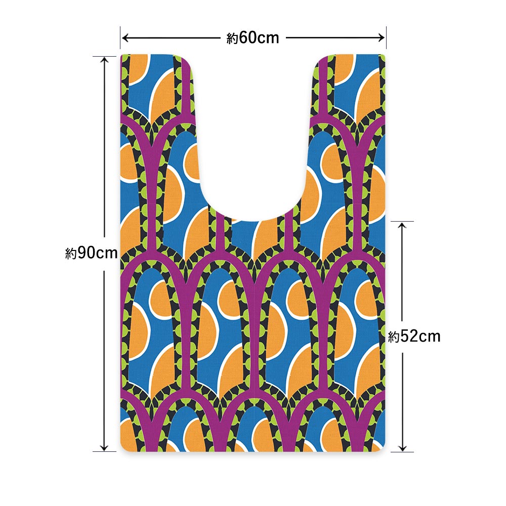 拭ける トイレマット Sheete me! シーテミー ロングタイプ 60cm×90cm アフリカン C19