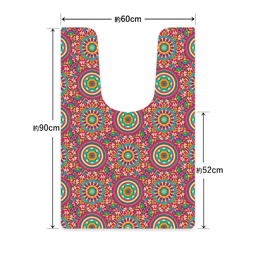 拭ける トイレマット Sheete me! シーテミー ロングタイプ 60cm×90cm BOHO A2 ピンク