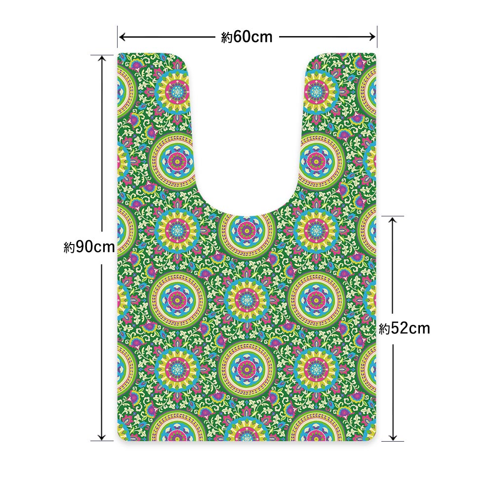 拭ける トイレマット Sheete me! シーテミー ロングタイプ 60cm×90cm BOHO A4 グリーン