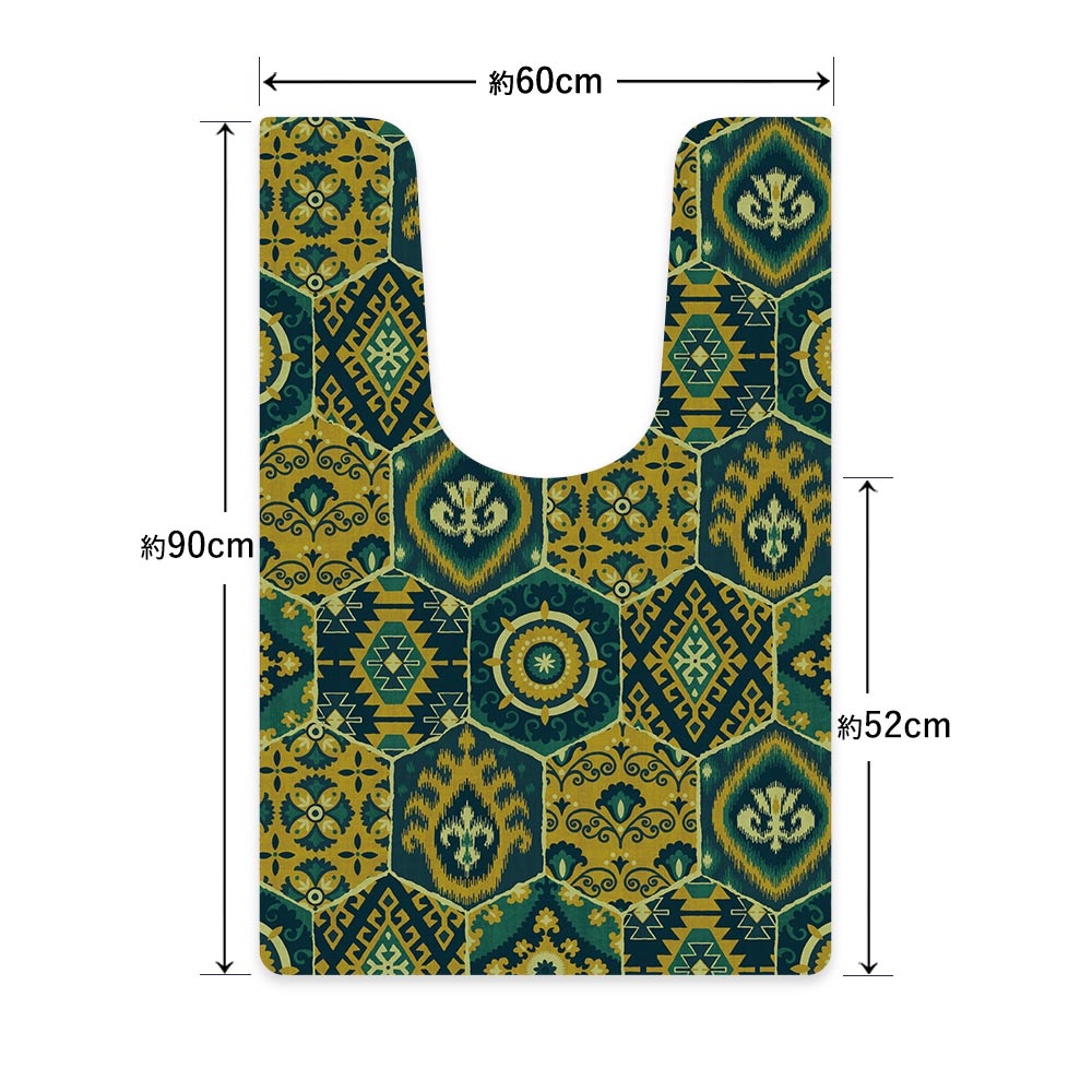 拭ける トイレマット Sheete me! シーテミー ロングタイプ 60cm×90cm BOHO B3 ダークグリーン