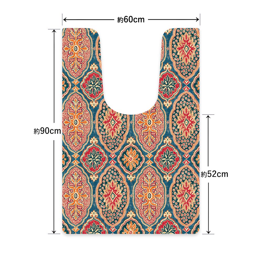 拭ける トイレマット Sheete me! シーテミー ロングタイプ 60cm×90cm BOHO C1 ブルー