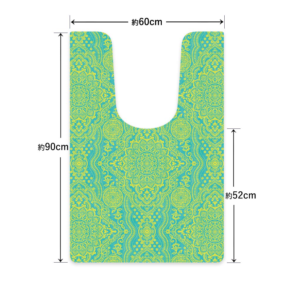 拭ける トイレマット Sheete me! シーテミー ロングタイプ 60cm×90cm BOHO E1 ソーダブルー