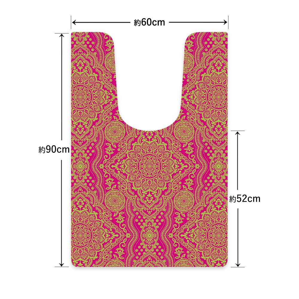 拭ける トイレマット Sheete me! シーテミー ロングタイプ 60cm×90cm BOHO E3 ピンク