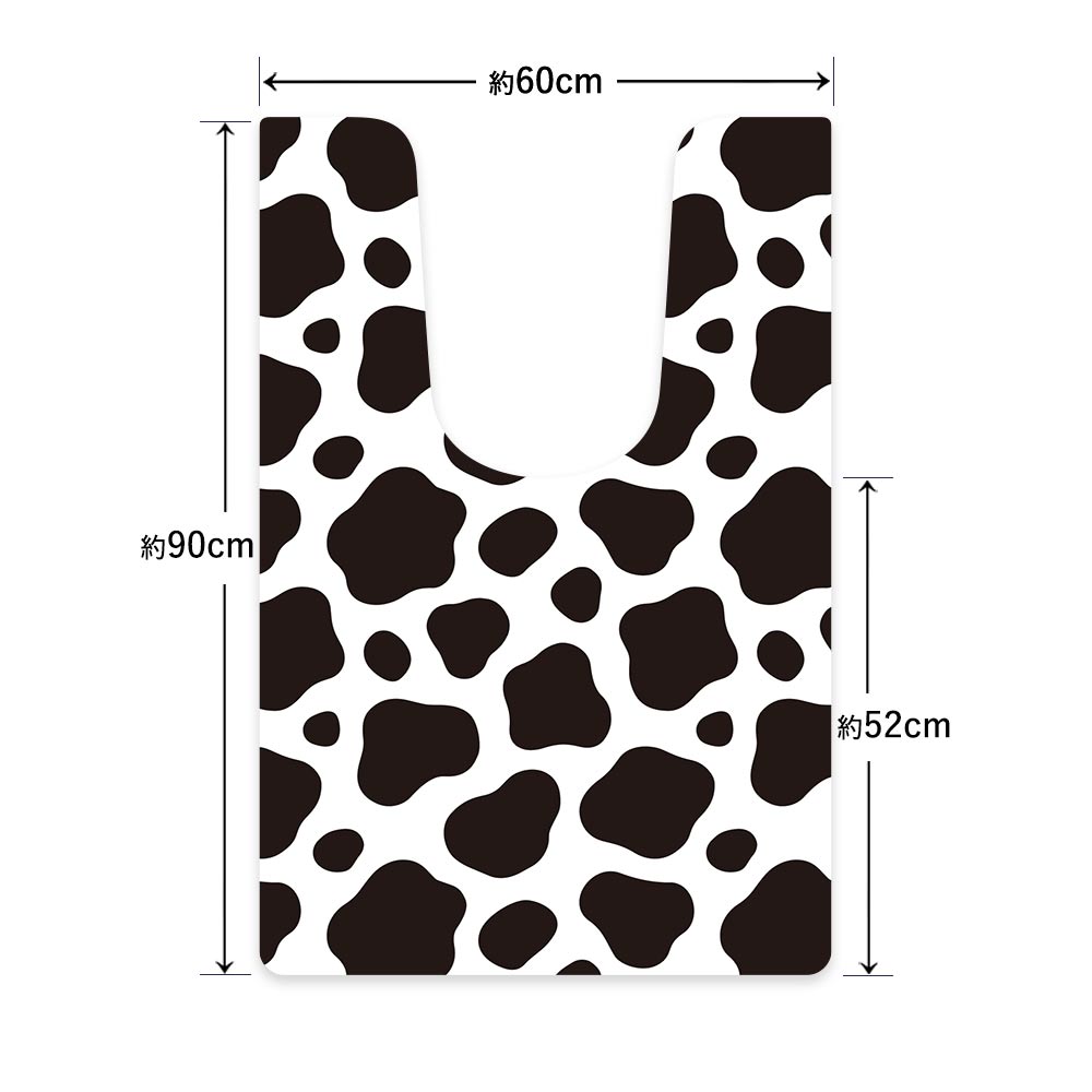 拭ける トイレマット Sheete me! シーテミー ロングタイプ 60cm×90cm モーモー ブラック