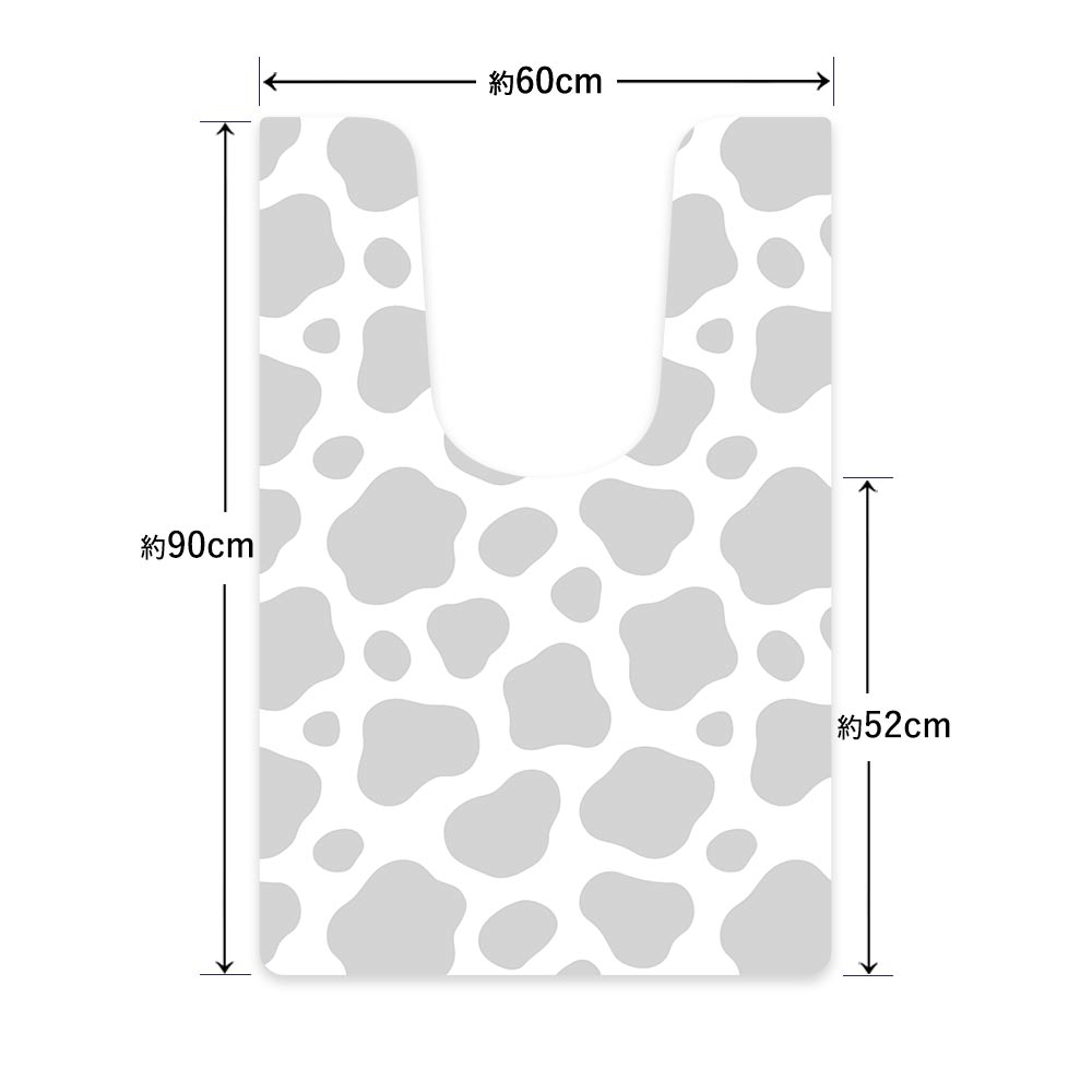 拭ける トイレマット Sheete me! シーテミー ロングタイプ 60cm×90cm モーモー グレー