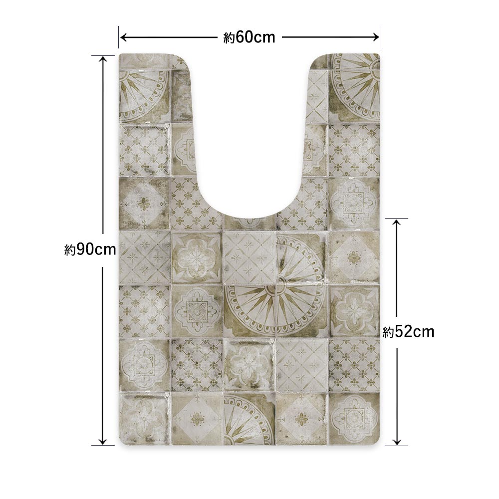 拭ける トイレマット Sheete me! シーテミー ロングタイプ 60cm×90cm シャビータイル