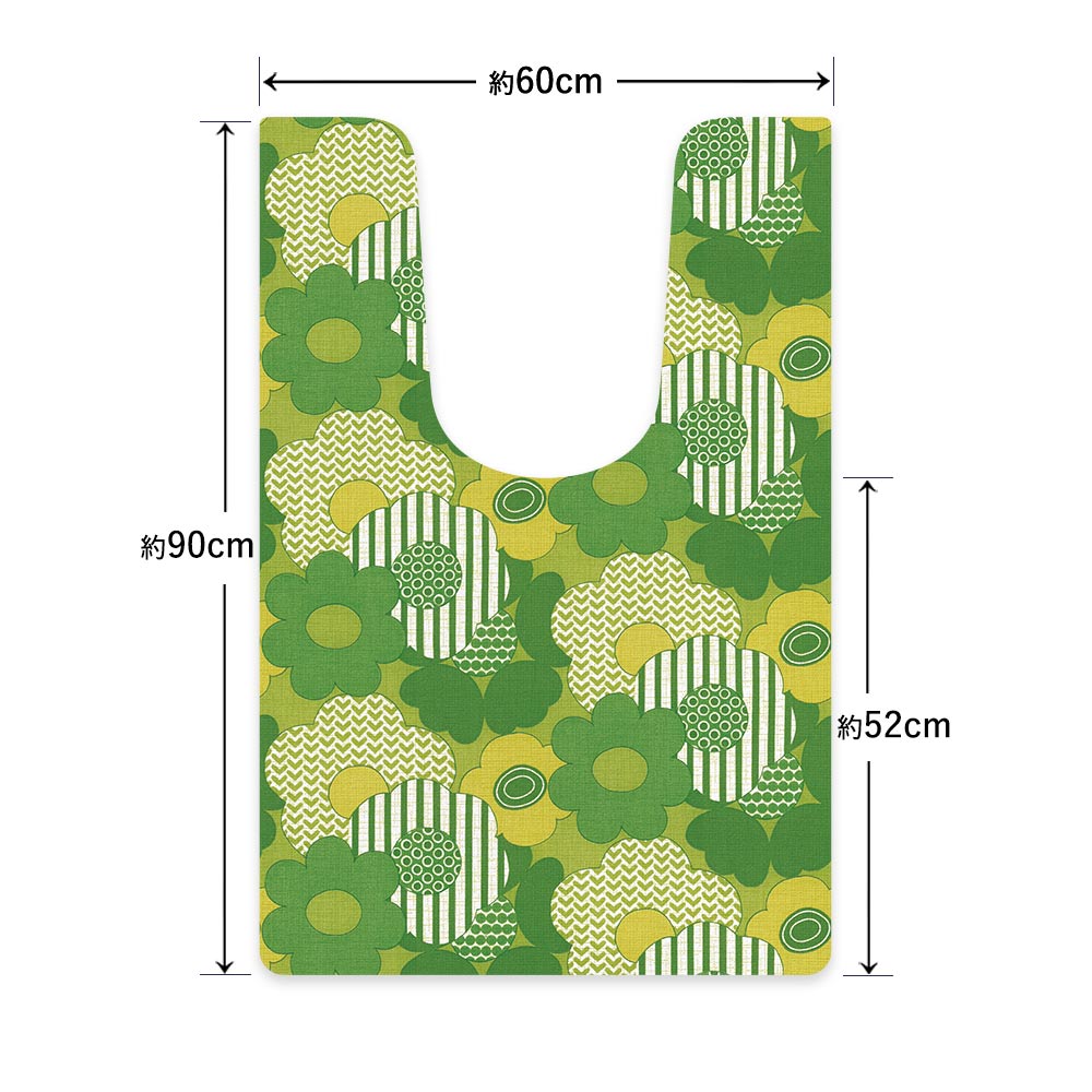 拭ける トイレマット Sheete me! シーテミー ロングタイプ 60cm×90cm ビンテージパターン フラワー