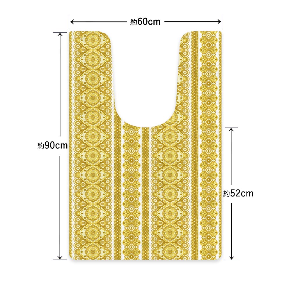 拭ける トイレマット Sheete me! シーテミー ロングタイプ 60cm×90cm ビンテージパターン ミモザ